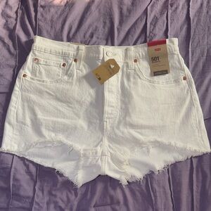 Levi's Women's White Jean Shorts